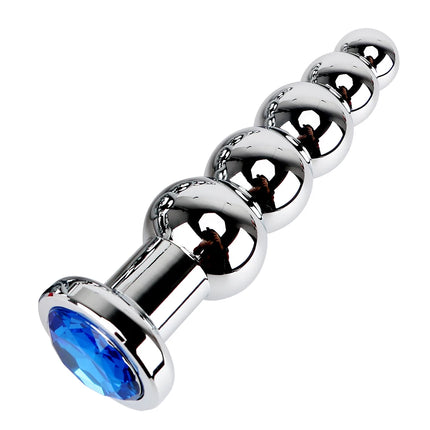 Stainless Steel Prostate Massage Butt Plug Heavy Anus Beads with 5 Balls Sex Toys for Men/ Women/Gay Metal Anal Plugs