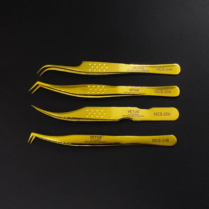 100% Original VETUS Tweezers MCS Series New Style Premium Eyelashes Tweezers Super Fine Tip Improve for 3D 6D Lashes Extensions