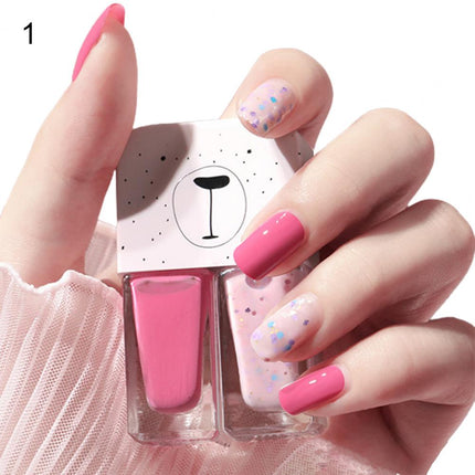 Manicure Water-based Bright Scrub Can Tear Gemini Nail Polish Two Bottles Set Twin Nail Polish Combination Glitter Nal Art Tools