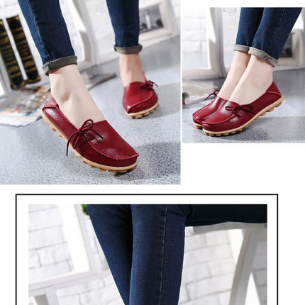 Women Flats Hot Sell Colourful Leather Women Loafers Ballet Pointed Toe Flats Ladies Shoes Loafers Plus Size 44 Zapatos De Mujer
