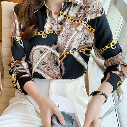Fashion Printing Ladies Shirts Women's Blouses Spring Autumn Long Sleeve Shirts Tops Blusas Mujer