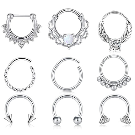 1Pcs Septum Rings Hoop Nose Ring Horseshoe Stainless Steel Cartilage Earrings Hoop Helix Tragus Septum Piercing Jewelry