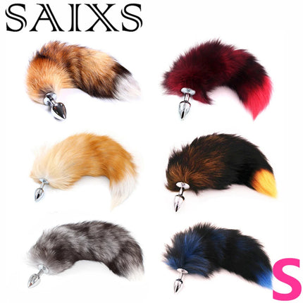 Changeable Anal Plug Fox Tails Metal Anal Sex Toys Butt plug Sex Games Role play Cosplay Toys  Drop Shipping