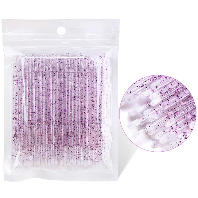 50/100PCS Disposable Eyelash Cleaning Brush Lip Brushes Micro Cotton Swab Eyelash Extension Individual Lash Removing Makeup Tool