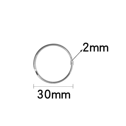5-30pcs 12-50mm Stainless Steel Keyring Round Key Ring Key Chain Split Keychain Key Holder For Key Double Split Rings Connectors