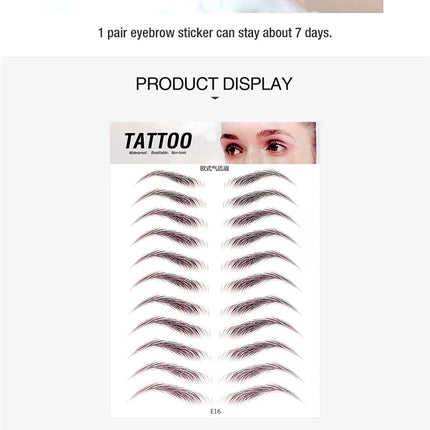4D Hair Like Eyebrows Makeup Waterproof Eyebrow Tattoo Sticker Long Lasting Natural Fake Eyebrow Stickers Cosmetics 10 pairs 1PC