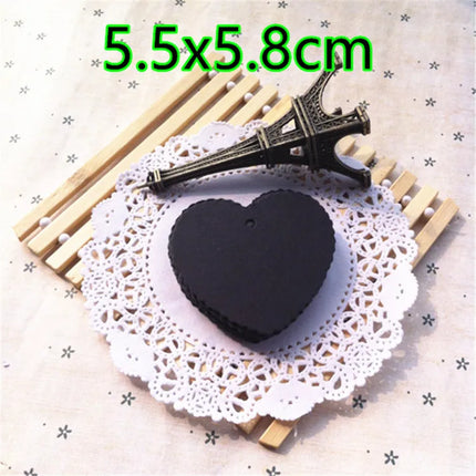 500PCS 350gsm Black Paper Tag DIY Blank Cardboard Handmade Party Birthday Wedding Christmas Gifts Flowers Box Bottles Label Tags