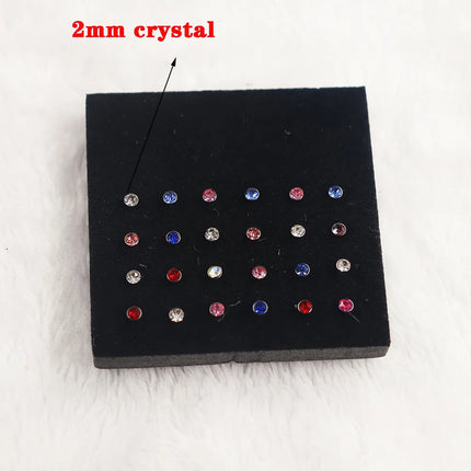 4 Style 8-40pcs Fashion 316l Colorful Stainless Steel Nose Hoop Lip Nose Ring Stud Earrings Body Piercing  Jewelry Punk Style