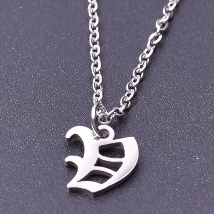 2pcs Stainless Steel Initial Necklace For Men Women Chain Old English Pendant 26 Letters Statement Necklaces Jewelry Couple Gift
