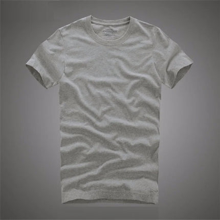 Men Tshirt 100% Cotton Solid Color O-Neck Short Sleeve T shirt Male High Quality