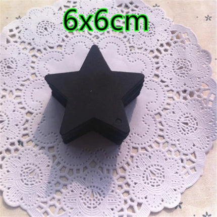 500PCS 350gsm Black Paper Tag DIY Blank Cardboard Handmade Party Birthday Wedding Christmas Gifts Flowers Box Bottles Label Tags