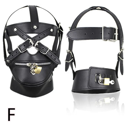 PU Leather Fetish Hood Headgear Sex Toys for Women BDSM Bondage Sex Mask Bdsm Toys Adult Games Sex Products for Adults