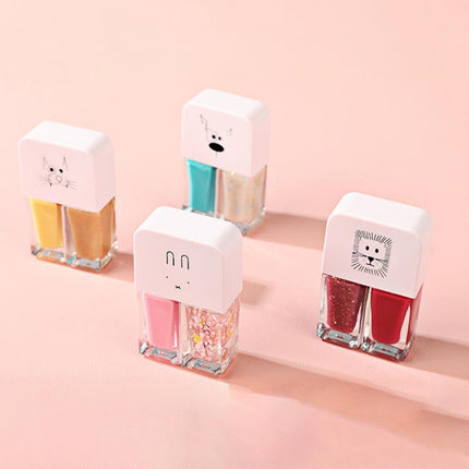Manicure Water-based Bright Scrub Can Tear Gemini Nail Polish Two Bottles Set Twin Nail Polish Combination Glitter Nal Art Tools