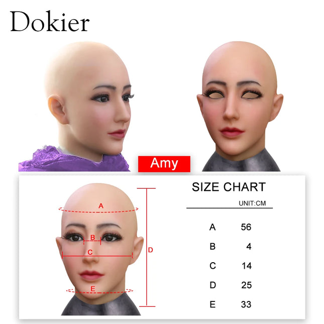 Dokier Crossdressing Soft Silicone Cosplay Costume Masks Props for Crossdressers Transvestites Halloween Cosplay Male to Female