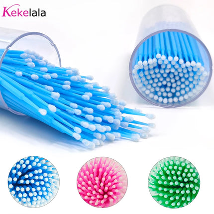 Kekelala 100PCS/Bottle Eyelash Extension Cleaning Swabs Lash Lift Glue Remover Applicators Microblade Makeup Micro Brushes Tool