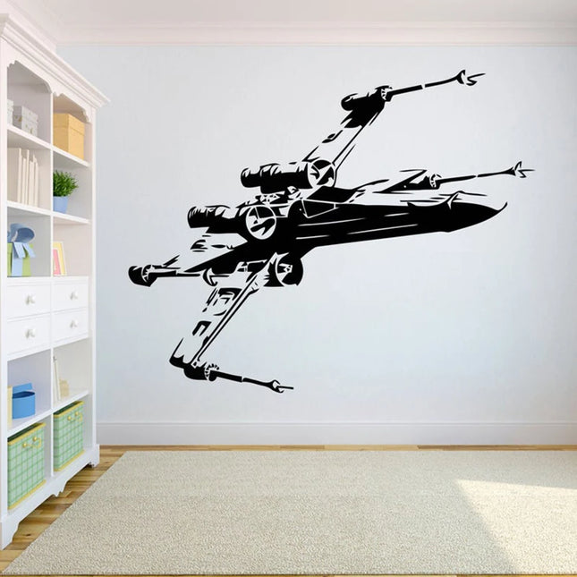 Airplane Model Wall Decal Vinyl Fighter Wall Sticker for Boys' Room, Teenage Bedroom Decoration, Removable Waterproof Mural X085