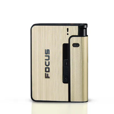 Automatic Cigarette Case Metal Cigarette Boxes 10pcs Cigarette Capacity Can Mount Lighter Men Gadget Tool Nice Gift Dropshipping