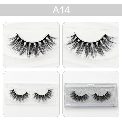 LEHUAMAO 3D Mink Eyelash Fluffy Cross Thick Natural Fake Eyelashes Lashes Dramatic Makeup Eye Lashes Handmade False Eyelash