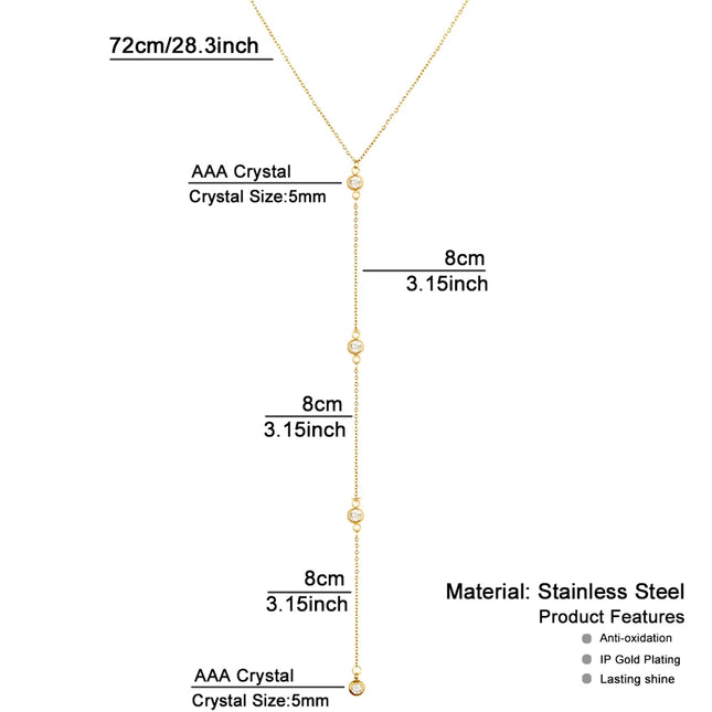 Stainless Steel Tassels Chain Long Crystal Belly Body Chain For Women Fashion Beach Sexy Body Jewelry