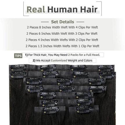 Full Shine Seamless Clip On Natural Human Hair Extension 8Pcs100g PU Clip Ombre Blond Color Skin Weft  Machine Remy For Women