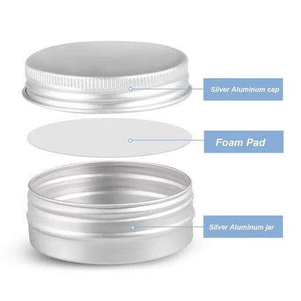 50Pcs 5g Empty Mini Pink Aluminum Jars Cosmetic Small Black Metal Tins Lip Balm Jar Refillable Make Up Sample Jar with Screw Lid