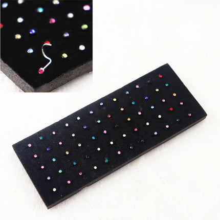 4 Style 8-40pcs Fashion 316l Colorful Stainless Steel Nose Hoop Lip Nose Ring Stud Earrings Body Piercing  Jewelry Punk Style