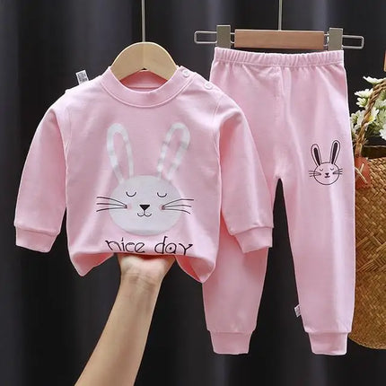 Kids Set Boy Pajamas Cotton Baby Cotton Clothing Children Autumn Clothes Pants Sets Home Clothes For Baby Infant Newborn Outfits