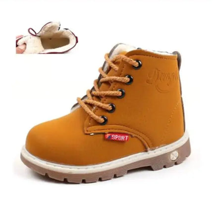 Children Casual Shoes Autumn Winter Boots Boys Shoes Fashion Leather Soft Antislip Girls Boots 21-30 Sport Running Shoes