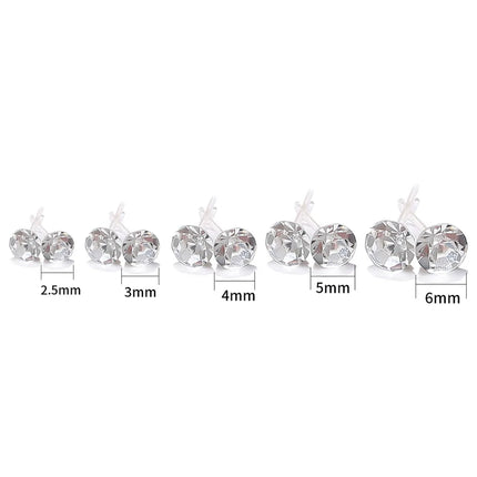 20pairs/set Crystal Stud Earrings Set colorful Plastic Earring for Women Silver Color Small Piercing Jewelry 2.5/3/4/5/6mm