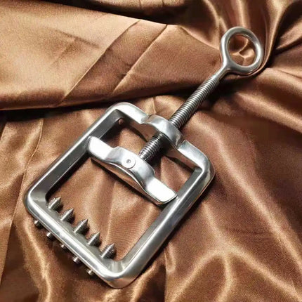 Stainless Steel Screw Extrusion Nails Ball Crusher Cock & Testicle Crushing CBT Device Chastity Cage Bondage Adult Toys for Men