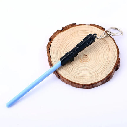 1 PCS Cosplay Toys Star Metal Keychain Lightsaber Light Saber Telescopic Key Ring Figure Toys