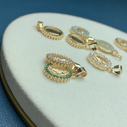 Religion Holy Virgin Mary Guadalupe Necklace Pendants High Quality Metal Gold Plated Charms For Jewelry Making Wholesale