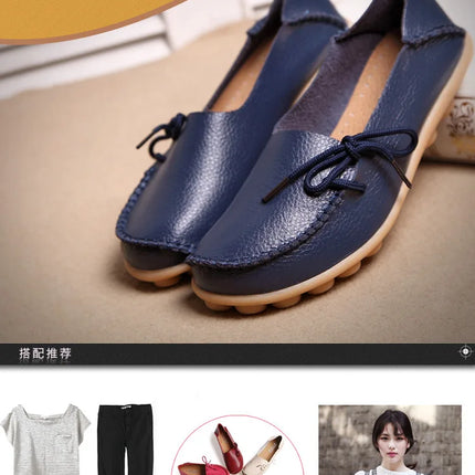 Women Flats Hot Sell Colourful Leather Women Loafers Ballet Pointed Toe Flats Ladies Shoes Loafers Plus Size 44 Zapatos De Mujer