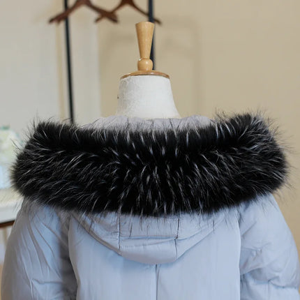 Faux Fur Scarf Warm Winter Hood Fur Decor Shawl Fake Fur Scarf Autumn Winter Women Coat Fur Collar Detachable Hat Accessories