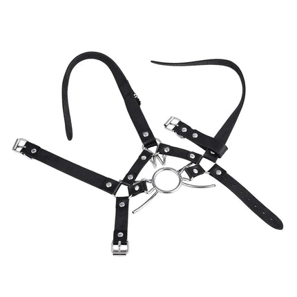 Bdsm Slave Muzzle Nose Hook Oral Fixation Fetish Spider O Ring Gag Ball With Nose Clip Leather Head Bondage Harnes Strap Sex Toy