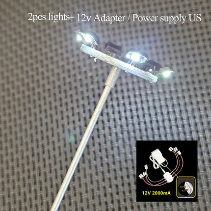 Ho Scale Model Lamp Tower Lighting 12v Model Lights Layout Lamppost Train Playground Stadium Overhead Light Warm/cold White