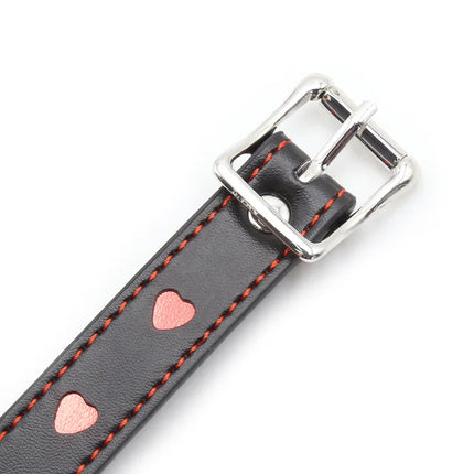 PU Leather Sexy Handcuffs Collar Gag Hollow LOVE Restraints Foot Cuffs Bdsm Sex Toys for Couples Bondage Erotic Women Adult Game