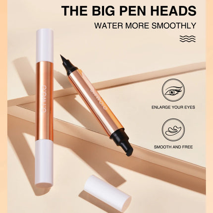 O.TWO.O Eyeliner Stamp Black Liquid Eyeliner Pen Waterproof Fast Dry Double-ended Eye Liner Pencil Make-up for Women Cosmetics
