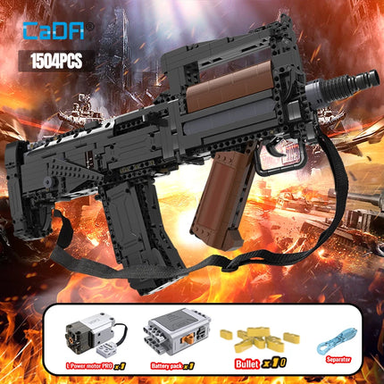 Cada 1504pcs Military Electric Groza Assault Rifle Model Building Blocks MOC Gun Bricks Toys for Boys