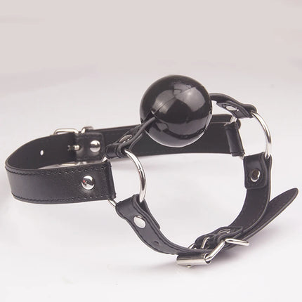 Leather Chin Harness Silicone Rubber Bondage Mouth Ball Gag,BDSM Restraints,Sex Toys For Couples Adult Games