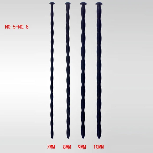 8 Sizes Safe Soft Silicone Urethral Penis Stimulant Dilator Urethral Rod Catheter Sex Toys Horse Eye Stick For Male BDSM Plug