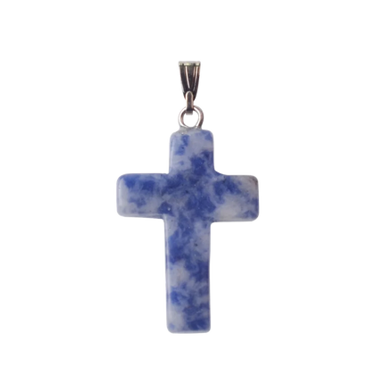 Natural Stone Cross Pendant Necklace Women Men 18inch Black Leather Cord Custom Crystal Choker Chakra Jewelry Findings