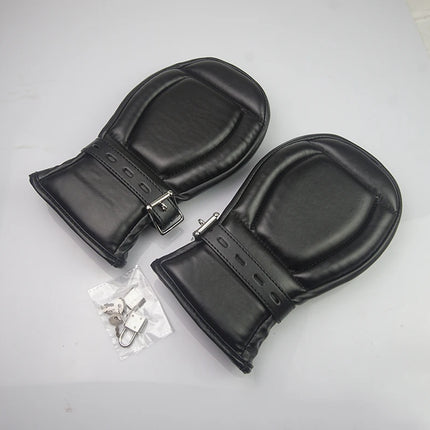 Bondage Mittens BDSM ,Leather Gloves Dog Paw Padded Fist Mitts,Handcuffs For Sex, Puppy Play Toys for Adults