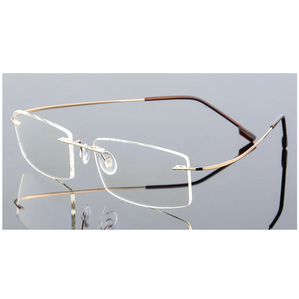 Ultralight Coating Frameless Myopia Glasses -1.0 -1.5 -2.0 To -5.0, Rimless Super Light Stainless Steel Hyperopia +1.0 +2.0 +4.0