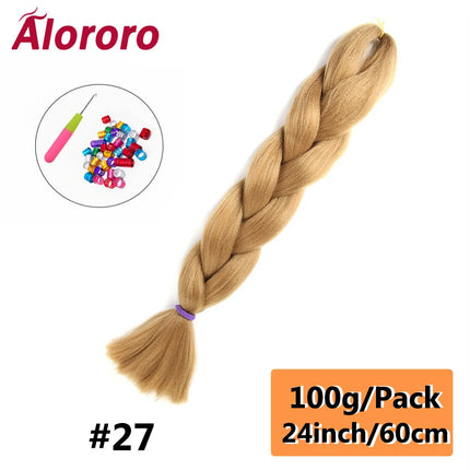 24 Inch Jumbo Braids for Hair Extensions Purple Synthetic Braiding Hair Accessories 100G/Pack Women DIY Hair for Crochet Braid