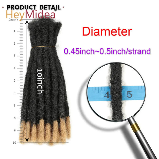 10 Inch Synthetic Dreadlocks Crochet Braids Hair Handmade Locs Hip-Hop Style For Men And Women Ombre Braiding Wig Extensions He