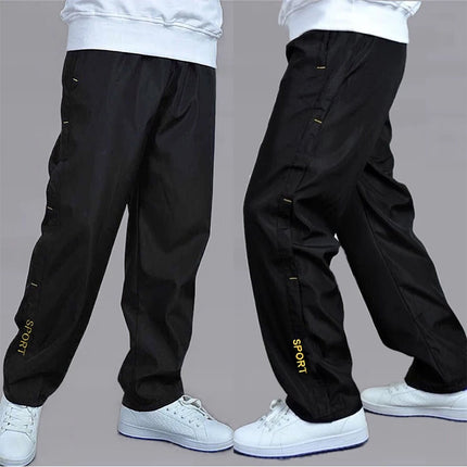 Men's Sweatpant Trousers Autumn Winter Plus Velvet Warm Pant Quick-drying Loose Straight Wear-resistant Thick Pant Men