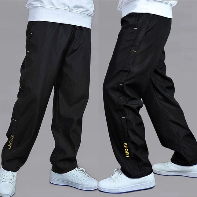 Men's Sweatpant Trousers Autumn Winter Plus Velvet Warm Pant Quick-drying Loose Straight Wear-resistant Thick Pant Men