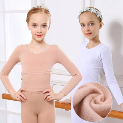 Kids Thermal Underwear Set Winter Fleece Thick Leggings Dance Costume Girls Long Johns Children Underwear 10 12 Y Kids Clothes
