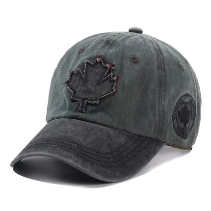 Unisex Washed Cotton Vintage Cap Canada Big Maple Leaf Embroidery Baseball Cap Men And Women Outdoor Sports Hats